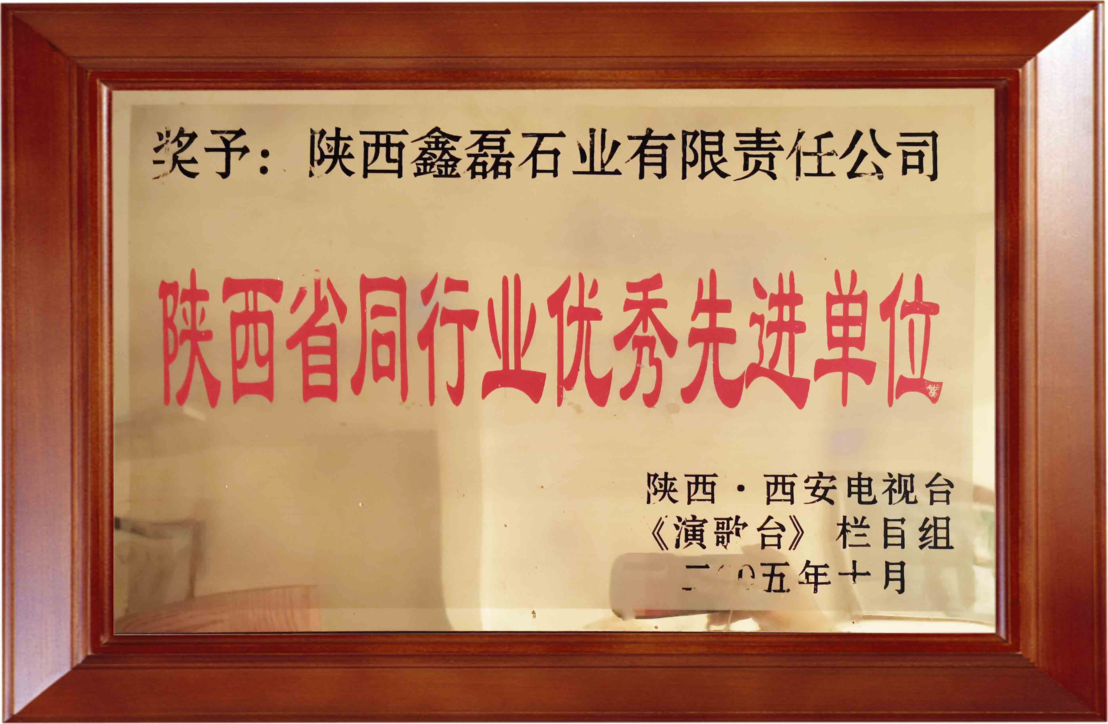 2005年陕西西安电视台《演歌台》栏目组 授予——陕西省同行业优秀先进单位